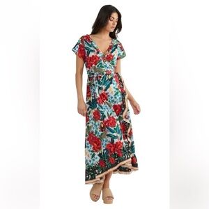 Talisman Toledo Floral Wrap Dress size Medium